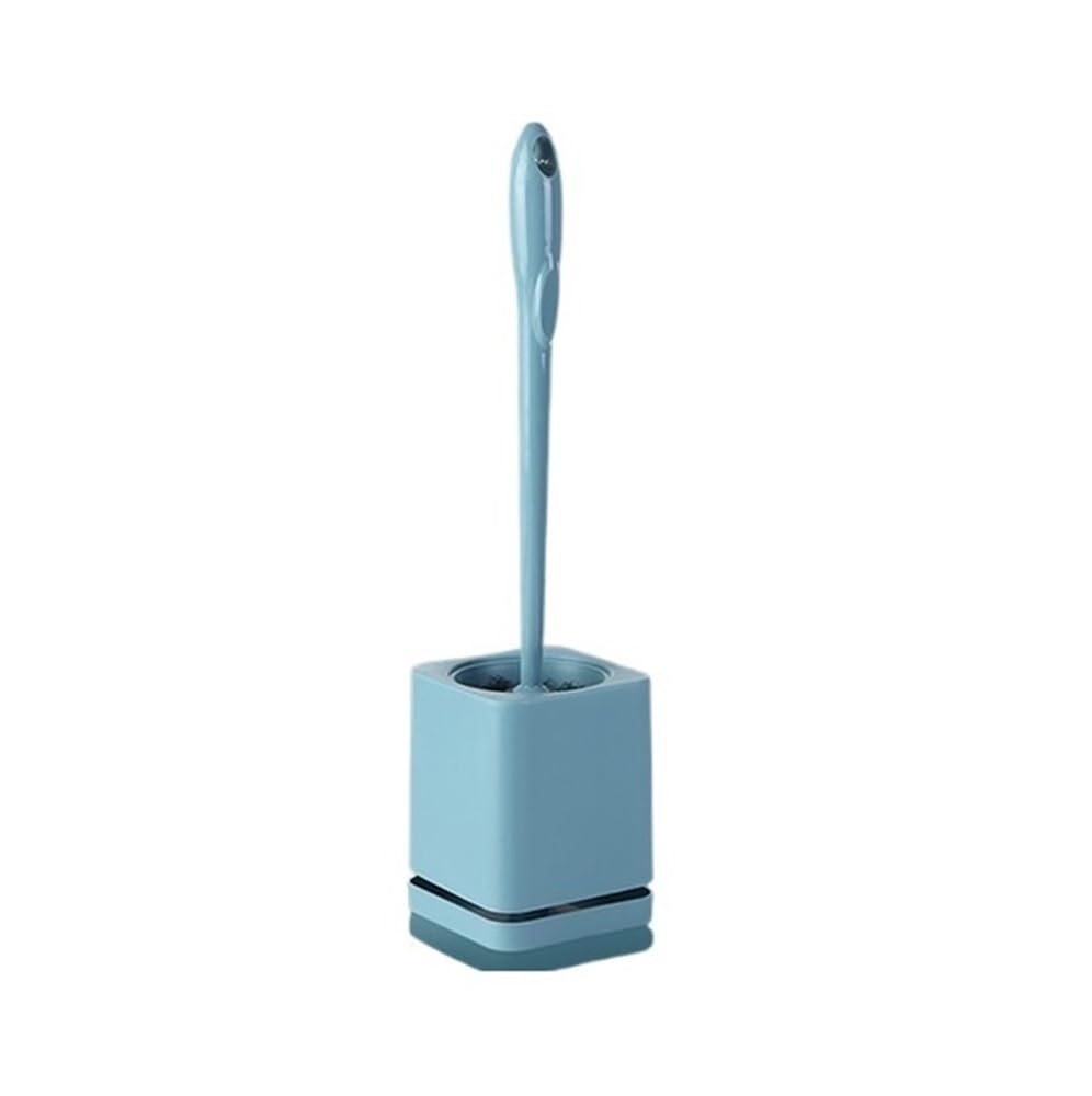 Szczotka toaletowa Zestaw do czyszczenia podłóg, szczotka do WC, plastikowa, długa rączka, do użytku domowego, bez dziurkacza, do montażu na ścianie(Blue)