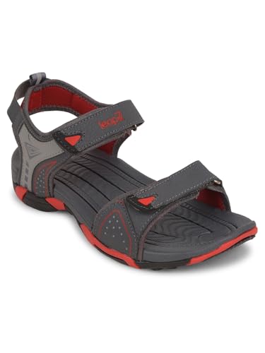 Image of Liberty Leap7x BLAIR-13 Men Sporty Casual Sandals, Black & Grey - Sporty Look Sandals for Men with Velcro Strap - Stylish Sandal for Man - Lightweight and Comfortable Footwear