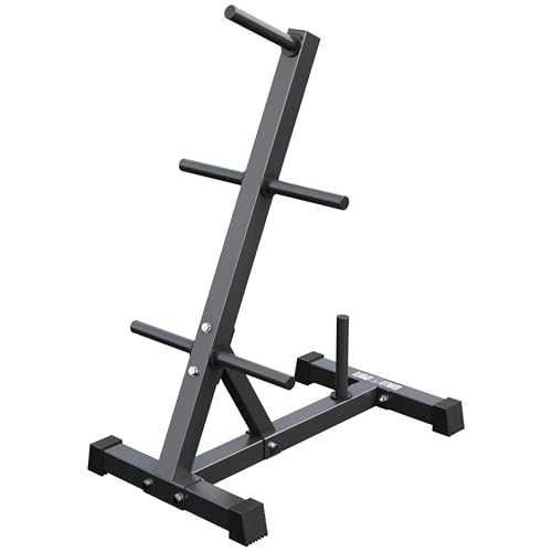 GORILLA SPORTS® Hantelscheibenständer - 6 Scheibenaufnahmen, für Ø 30 mm Gewichtsscheiben, bis 200 kg Belastbar, aus Stahl, Schwarz/Weiß - Scheibenständer, Hantelständer, Hantelablage, Hantelbaum, Gym GORILLA SPORTS® Hantelscheibenständer - 6 Scheibenaufnahmen, für Ø 30 mm Gewichtsscheiben, bis 200 kg Belastbar, aus Stahl, Schwarz/Weiß - Scheibenständer, Hantelständer, Hantelablage, Hantelbaum, Gym
