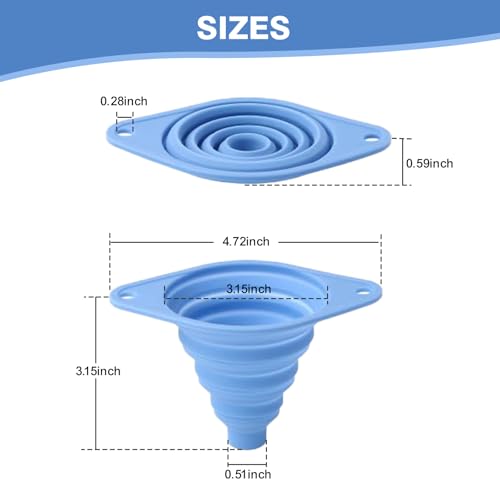 Kitchen Funnel Set 3 Pack,Funnels for Kitchen Use Filling Bottles,Silicone Funnel Collapsible,Small Funnels for Filling Small Bottles