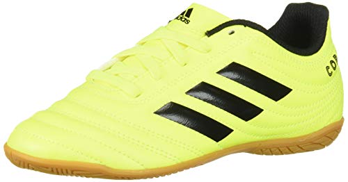 adidas Unisex-Kid's Copa 19.4 Indoor Soccer Shoe, Solar Yellow/Black/Solar Yellow, 11K M US