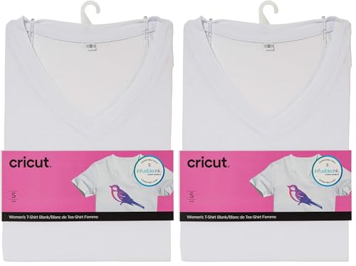 Cricut Women's T-Shirt Blank, Sublimation-Ready, White