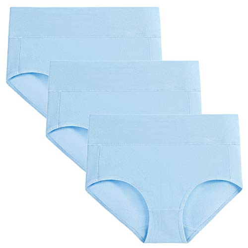 Image of wirarpa Women's Cotton Underwear High Waist Full Coverage Brief Panty Multipack