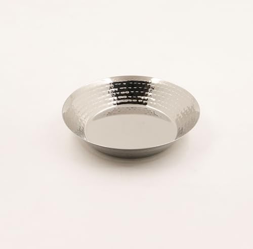 Image of Spillbox Stainless Steel Hammered Parat l|Quarter Plates| Snack Plate|Nasta Plate| Dessert Plate Set| Side Dish Plate |Mirror Finish| BPA Free- Hammered Parat Plate (Small)