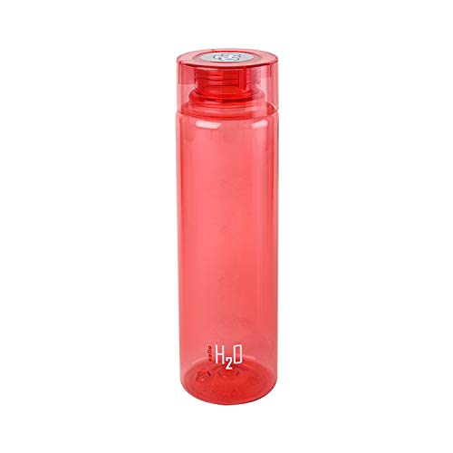 CELLO H2O Round Unbreakable Plastic Water Bottle Premium Edition | Lid is sealed by a silicone ring | Leak proof & break-proof | 1 Liter | Pink