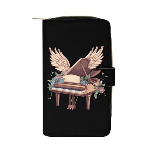 Piano Adventures Womens PU Leather Wallet Long Purse Clutch Organizer for Office Travel