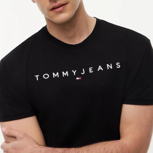 Tommy Jeans Baby - Jungen TJM Reg Linear Logo Tee EXT Dm0dm20744 S/S T-Shirt, Schwarz, S EU – Ansicht 4