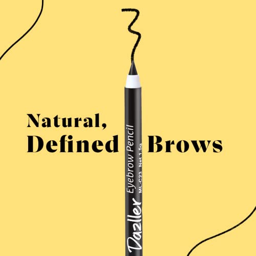 Dazller Eyebrow Pencil, 1.5g, Black, 1, Eyebrow Pencil with Creamy Wax Formula, Earthen Pigments, Long-lasting Stay up to 8 Hours, Vegan & Cruelty-free - Image 3