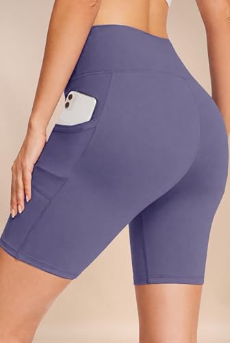 Image of High Waist Sports Activewear Shorts for Women and Girls Ideal for Gym and Yoga or Cycling with Side Pocket, Stretchable, Flexible, Slim Fit