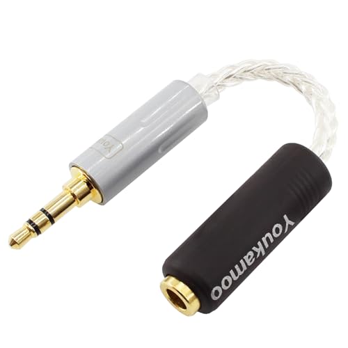 Câble adaptateur 4.4 mm argent Youkamoo femelle vers 3.5 mm mâle audio