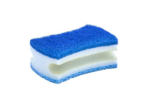 Image of Superio Scrub Sponge with Grip (2 Pack) Heavy Duty Duel Sided Kitchen Sponge Cellulose Kosher Easy to use Dish wash Sponge (Blue)