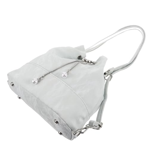 Sac seau femme vert menthe léger avec bandoulière réglable et logeable