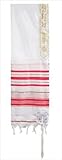 Holy Land Gifts 43790 Tallit 12 Tribes Prayer Shawl Acrylic Pink 50 In.