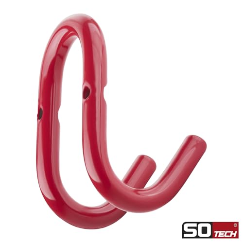 SOTECH 5 Stück Garderobenhaken FARA 88 x 51 mm Stahl Rot Kleiderhaken Wandhaken Jackenhaken Aufhänger