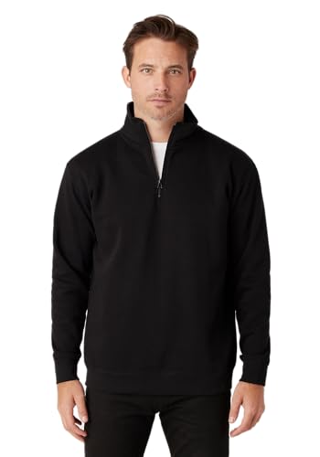 Men's Premium Quarter Zip Pullover, 7 oz Light Weight Cotton, Soft Fabric, Labeless, Blank, Unbranded, 5+ Colors