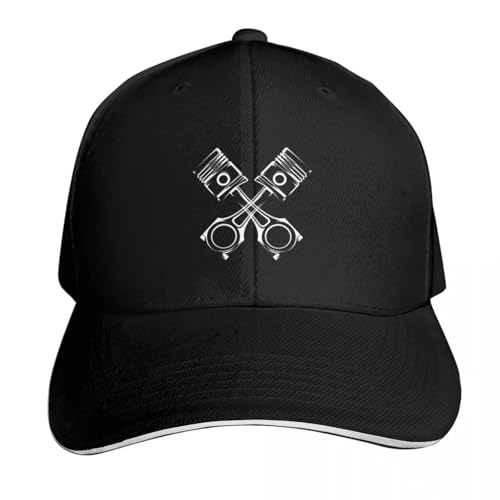 NDBQEYIFV Icono de Carreras de Tuning de Motor de pistón para Coches Birra de béisbol Gorra de Caballo Nuevo en el Sombrero Sombrero de Caballero Gorras de Camionero para Hombres Femenino