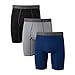Hanes Mens 3-pack Comfort Flex Fit Ultra Soft Stretch Brief, Available In Regular And Long Leg Boxer, Gray/Blue- Long Leg - 3 Pack, Large US