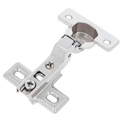 Amig - Bisagra - Tipo Cazoleta - Acodada y Fija - Ø 26 mm - 2 Unidades - Máxima Resistencia y Duración - Apertura de 110 º - Fijación Oculta para Puertas de Muebles y Armarios - Acero Plateado