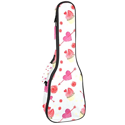 Sac à dos ukulélé étanche motif Saint-Valentin pour concert soprano