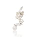 HuntGold 1X Women Girl Lady Earring Crystal Alloy Gold Edge Ear Cuff Ear Lobe Spike Stud for Left Ear