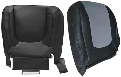 Black Leather Driver & Passenger Side Bottom & Top Lean Back Replacement Seat Cover Compatible with Dodge Ram 1500 2500 3500 Laramie 2004 2005
