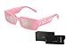 Dolce & Gabbana DG6187 3262/5 53MM Pink/Light Pink Mirror Silver Rectangular Sunglasses for Women +BUNDLE with ACCESSORY EYEWEAR KIT
