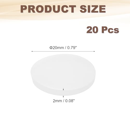 PATIKIL Runde Feste Silikonfolie 20 Stück 20mm Außendurchmesser x 2mm Dicke Runde Silikondichtung Pufferauflagen Für Heimwerk Industrie Antivibration Rutschschutz Durchsichtig