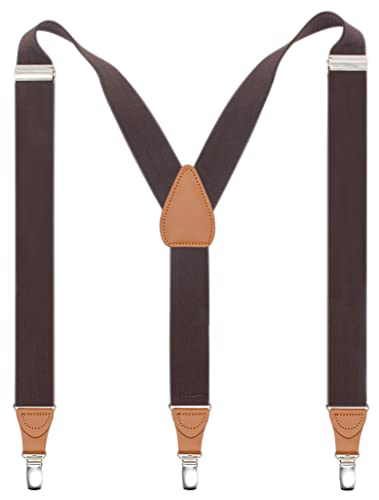 Bioterti Men’s Y-shape 1.4 Inch Suspender -3 Metal Clips
