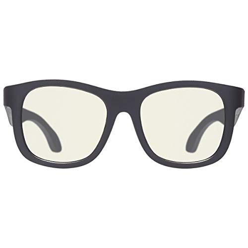 Image of Babiators Kids Blue-Light Blocking Glasses For 6+ Years - Zero Power, Anti Glare | Eye Protection From Laptop /Mobile Screen | 100% UV Protection | Unbreakable Flexible Rubber Frame | Navigator - Black