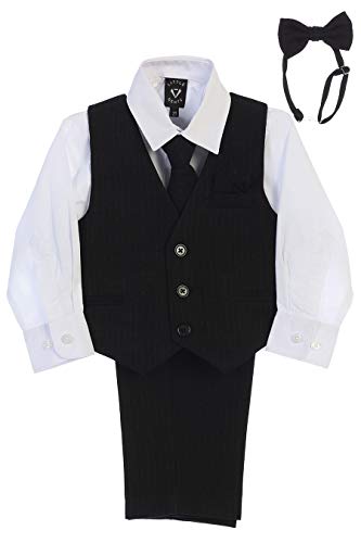 Boys Easter Outfit Boys Suit Ring Bearer Outfit for Boys Dress Shirt and Tie Church Clothes for Toddler Boy Vest and Pant Set Boys Formal Dresswear Set Kids 4 Piece White Size 9-12 Months