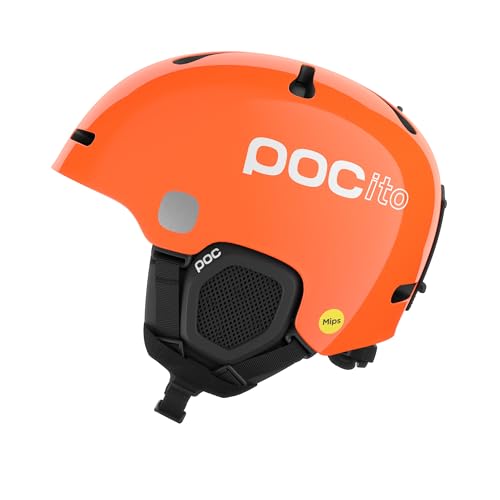 POC Unisex młodzieżowy kask narciarski POCito Fornix MIPS, fluorescencyjny pomarańczowy, M-L (55-58 cm)