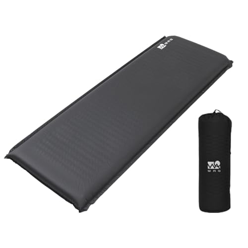WAQ キャンプマット 車中泊マット 厚手 8cm コンパクト R値 6.5 特殊ウレタン 軽量 インフレーターマット (ブラック)
