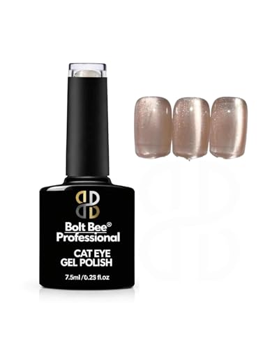 Image of Bolt Bee Silk Cat Eye Magnetic UV Gel Nail Polish - Glass Bead Cat Eye Effect, Long Lasting Chip Resistant, Professional Nail Art Gel, UV LED Lamp Cure, Smooth Shimmer Finish (GLASS 02)