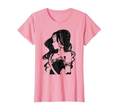 Image of Justice League Movie Wonder Woman Profile T-Shirt, Women, Pink, Small