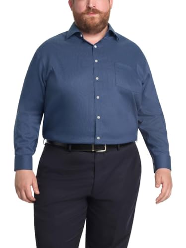 Michael Kors Men's Dress Shirt Travel Stretch Big Fit (Big and Tall) Navy