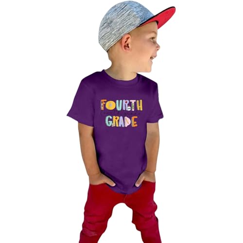 Kids First Day of Fourth Grade Back to School T-Shirt Boys Girls Kindergarten Preschool Short Sleeve Funny Outfits3