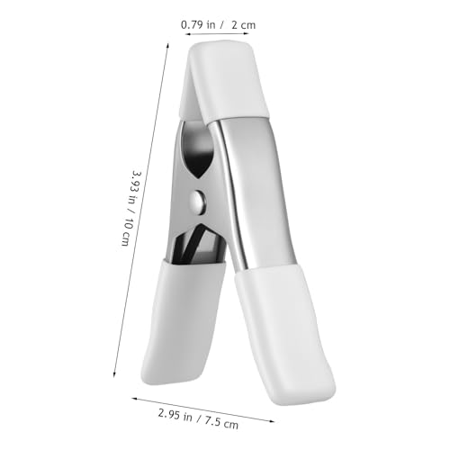 Image of UKCOCO 4 Pack Heavy Duty Spring Clamps, 4 Inch Nickel-Plated A-Shape Metal Clips with PVC Protective Tips, White Tension Clamps for Woodworking, Backdrop Stand, Crafts and Wedding Dress Fitting
