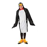 112 cm de pecho. Bristol Novelty - Disfraz ridículo de pingüino para adultos (Tamaño Único) (Negro/Blanco/Amarillo/Rojo)