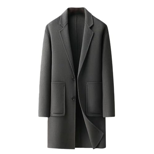 Manteau long en laine homme chaud et léger contre le froid de l'hiver
