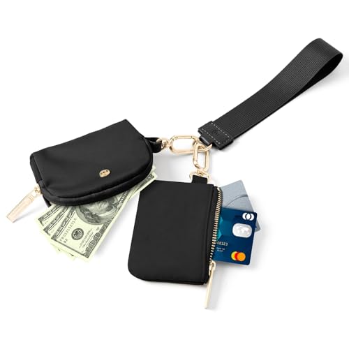 Image of Mum's Memory Mini Zip Around Wristlet Wallets for Women -KeyChain Wallet with Detachable Dual Pouch Wristlet -Key Chain Coin Purse Small Wallets