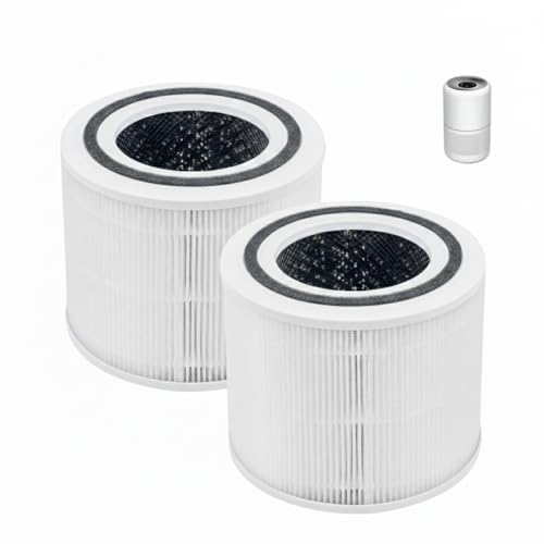 Unikyy Air Purifier Replacement Filters Compatiable with Levoit Core 300/300s Air Purifier Air Purifier Filters 3-in-1 H13 True HEPA Filter Activated Carbon for Removal of Smoke Odor Pollen 2 Pack
