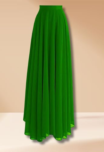 Image of Women's Full Length Georgette Long Skirt- Lehenga with 8 Meters Maxi Flare