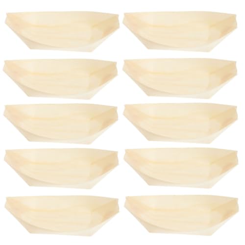 Platos descartables de madera para sushi 100 pcs miniatura 1
