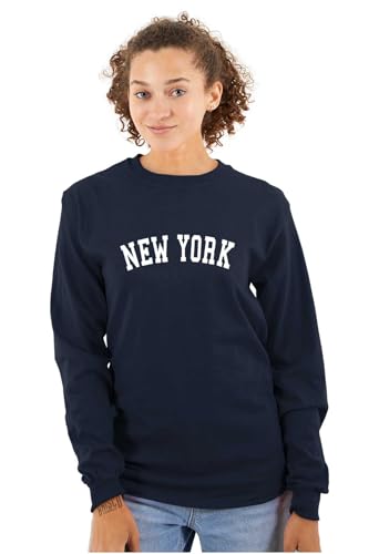 New York Simple Traditional Classic Long Sleeve Tshirt Men Women3
