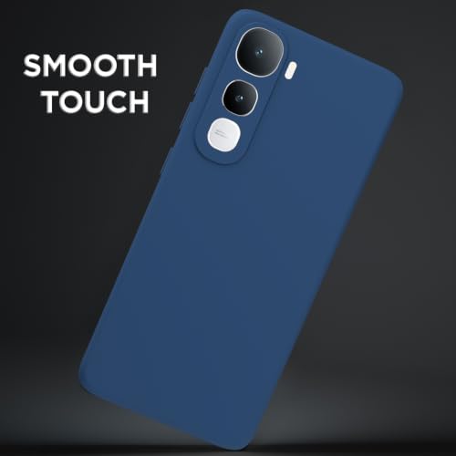 Image of Outlouders Back Cover for Vivo Y400 Pro 5G | Camera Protection | Durable Soft Matte Silicone Bumper Case (Blue)