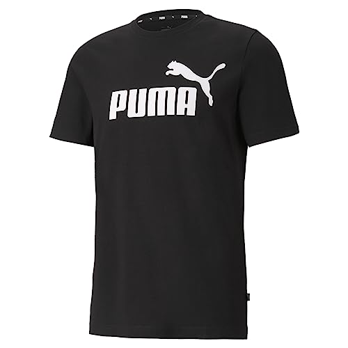 Puma Ess Logo Tee Camiseta de Deporte, Black, XL Hombre