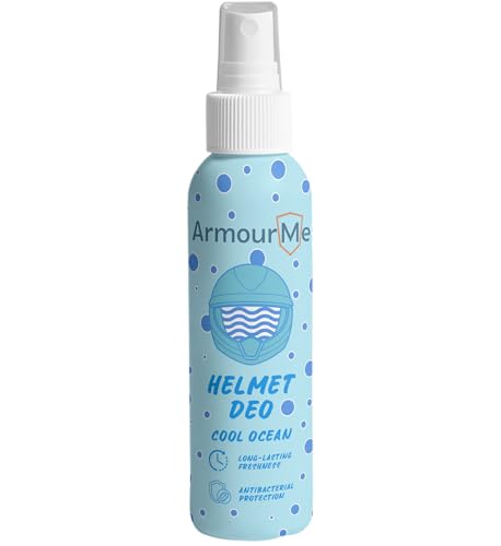 Image of ArmourMe Helmet Deodorizer Spray | Long-Lasting Freshness Upto 7 Days | Nano tech Spray | Eliminates Odor | Perfect for Bikers, Athletes, & Workers (Cool Ocean, 120 ML)