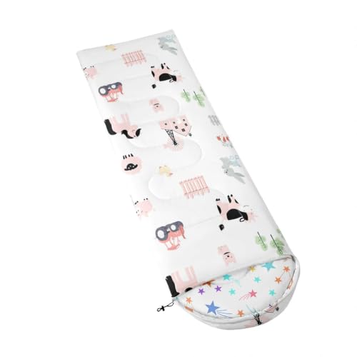Bolsa de dormir Erosebridal Weasel para camping, bolsa con diseño kawaii de animales, poliéster, tamaño 90" x 31", capacidad individual miniatura 3