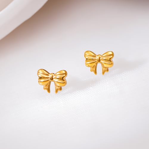Image of Rubans Demi Fine Stainless Steel Stud Earrings Daily Gift for Women & Girls