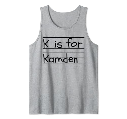 K es para Kamden Name Student Kindergarten Camiseta sin Mangas